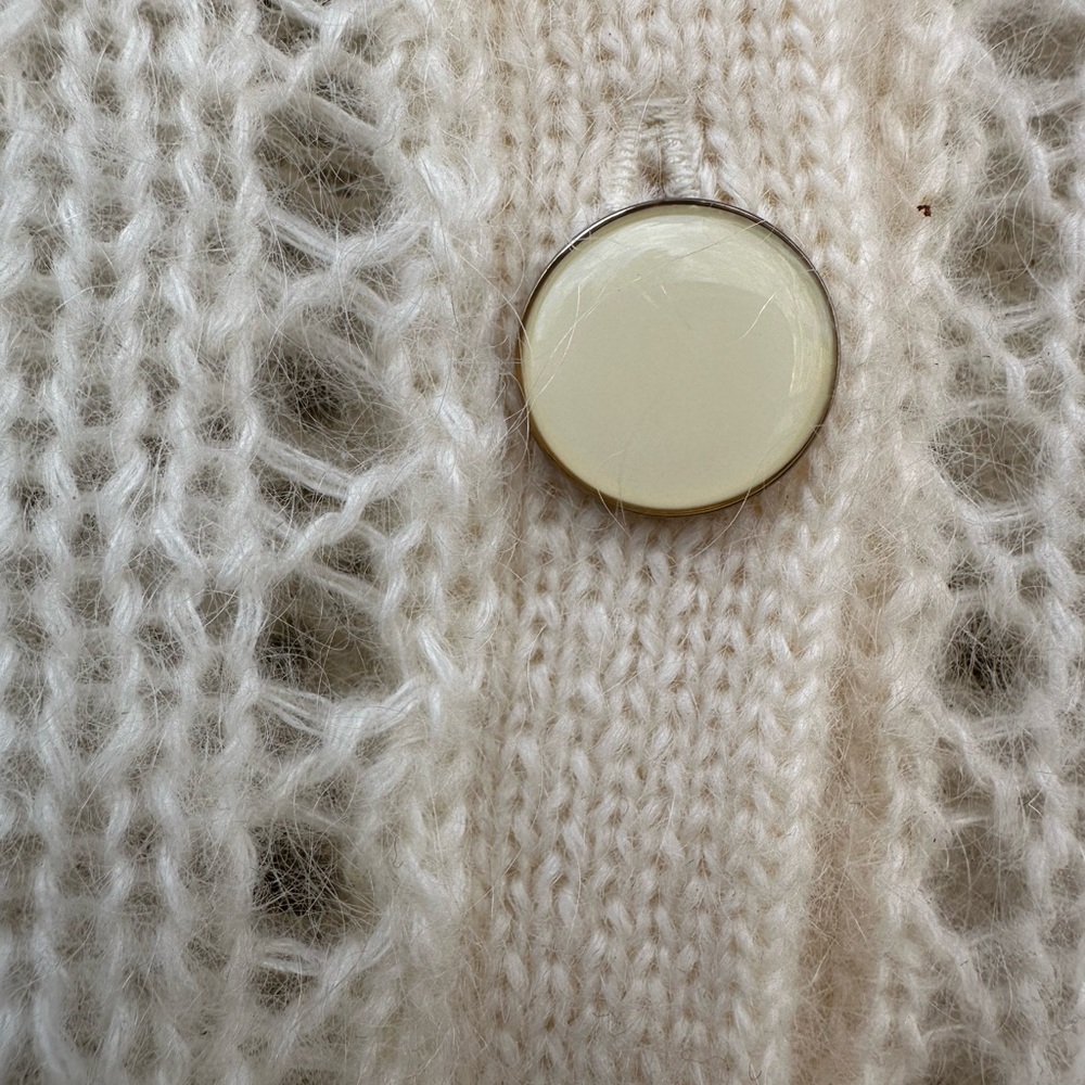 La Maille Sezane Paris Wool and Kid Mohair Cardigan - Picture 4 of 10
